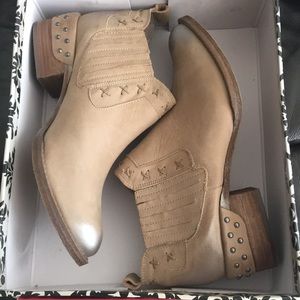 Cream and silver booties